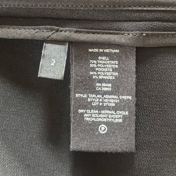 THEORY Black Tarlan-Admiral Zip Front Jacket size 2 - Picture 9 of 9